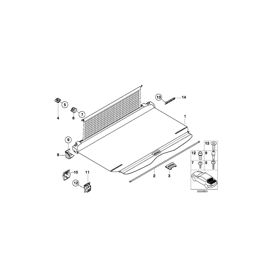 Genuine BMW 51478217258 E39 Cover F Roller Cover Support GRAU (Inc. 525tds, 530d & 528i) | ML Performance EU Car Parts