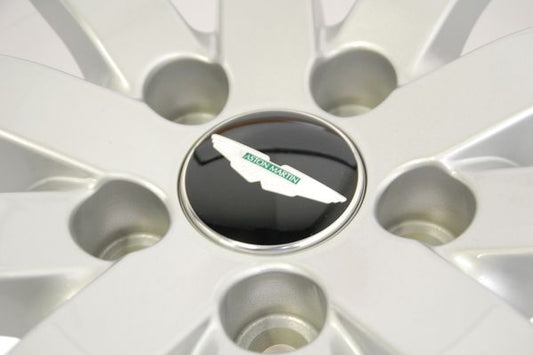 Aston Martin HY53-1A096-AA Wheel Centre Badge (Black-Green Inlay) | ML Performance EU Car Parts