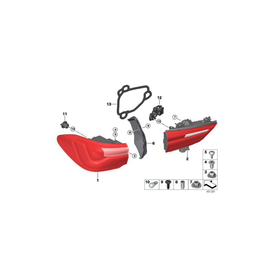 Genuine BMW 63217489480 F39 Bulb Socket,Rear Light In Trunk Lid,Rght (Inc. X2 18i, X2 20i & X2 25dX) | ML Performance EU