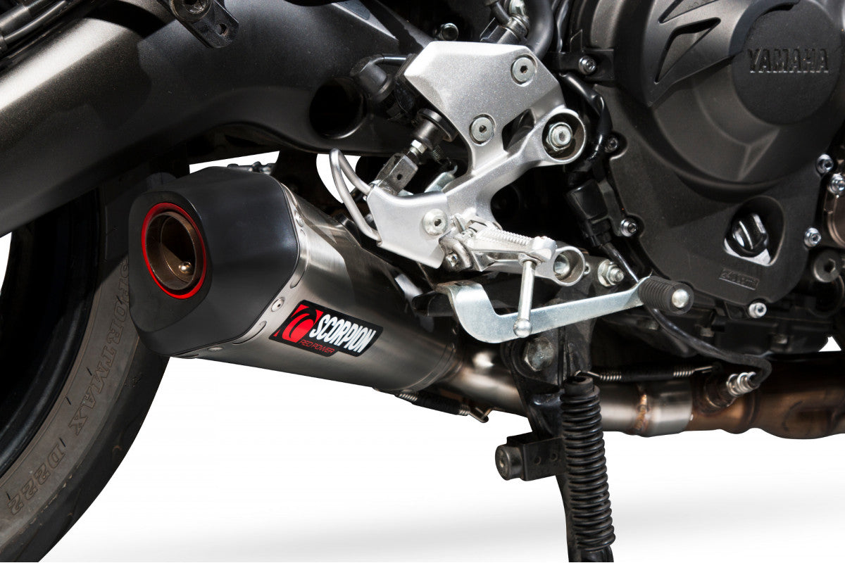 Scorpion RYA101SEO Yamaha Serket Taper Slip-On - Brushed Stainless Steel Sleeve (Tracer 900 / Tracer 900 GT) | ML Performance EU EU