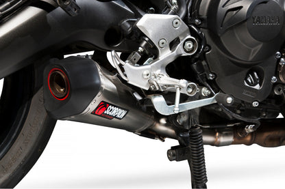 Scorpion RYA101SEO Yamaha Serket Taper Slip-On - Brushed Stainless Steel Sleeve (Tracer 900 / Tracer 900 GT) | ML Performance EU EU