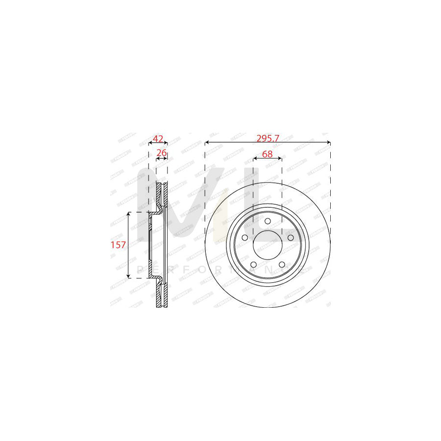 FERODO DDF2099C Brake Disc Vented | ML Performance Car Parts