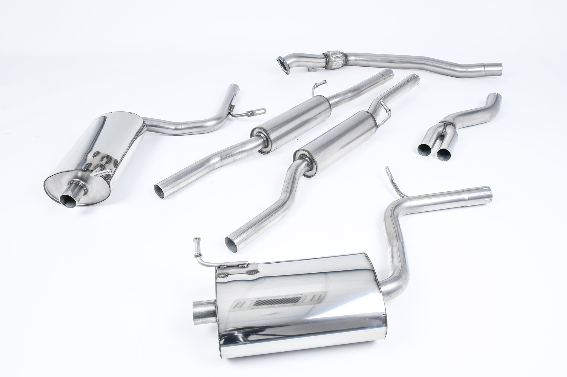 MillTek SSXAU094 Audi A4 Cat-Back Exhaust with 100mm Detachable Trims