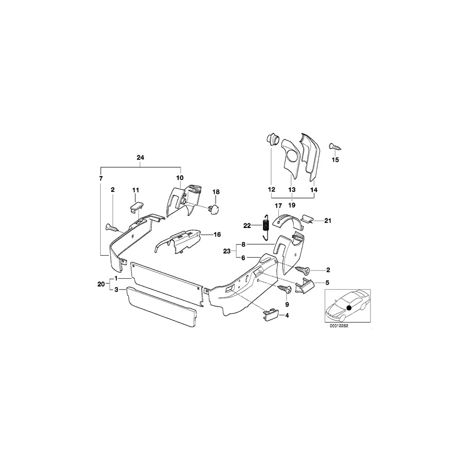 Genuine BMW 52108162493 E31 Covering Cap SILBERGR.DUNKEL (Inc. 850CSi, 850Ci & 840Ci) | ML Performance EU Car Parts