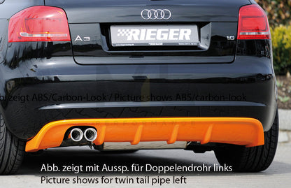 Rieger 00056774 Audi 8P A3 Rear Diffuser 1 | ML Performance EU Car Parts