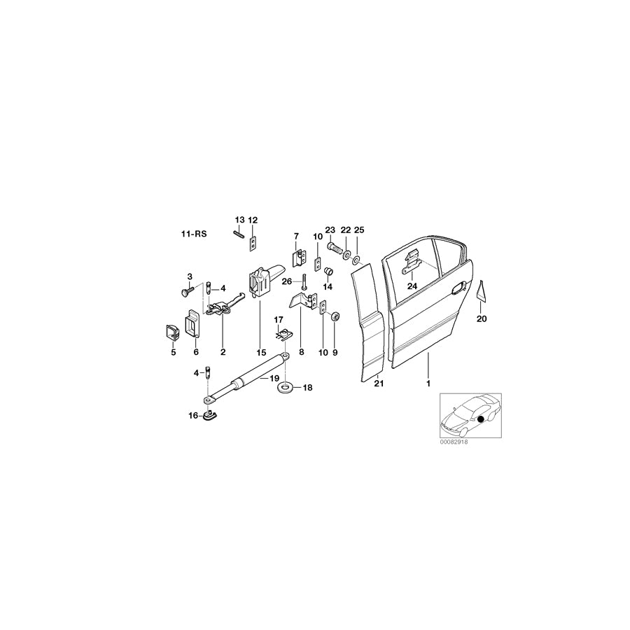 Genuine BMW 51228163986 E39 Right Door Brake Cover (Inc. 530i, 528i & 525i) | ML Performance EU Car Parts