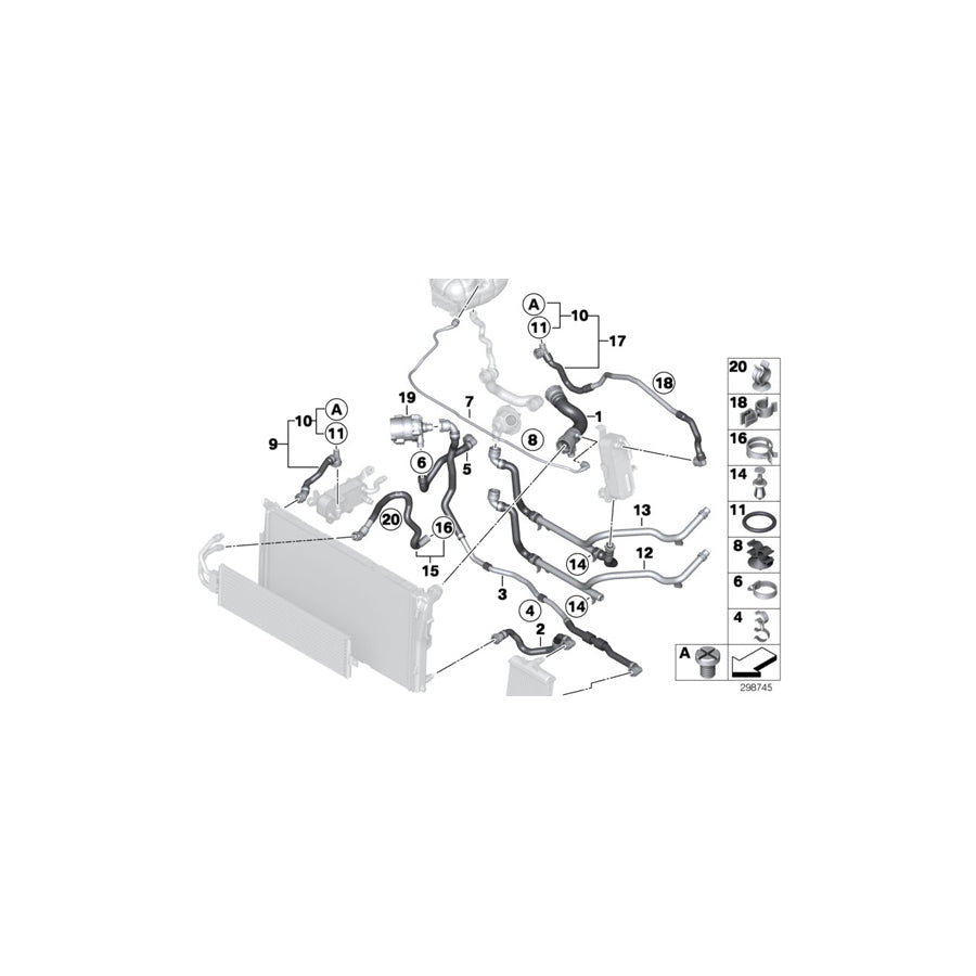 Genuine BMW 17127587359 E70 F32 E72 Hose Clamp L16-28 (Inc. Hybrid X6, X5 M50dX & Hybrid 7L) | ML Performance EU