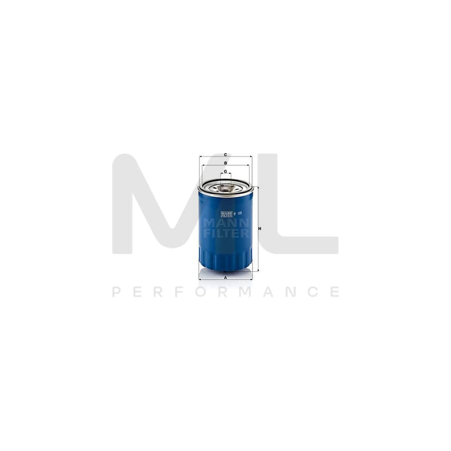 MANN-FILTER W 1035 Oil Filter Spin-on Filter | ML Performance Car Parts