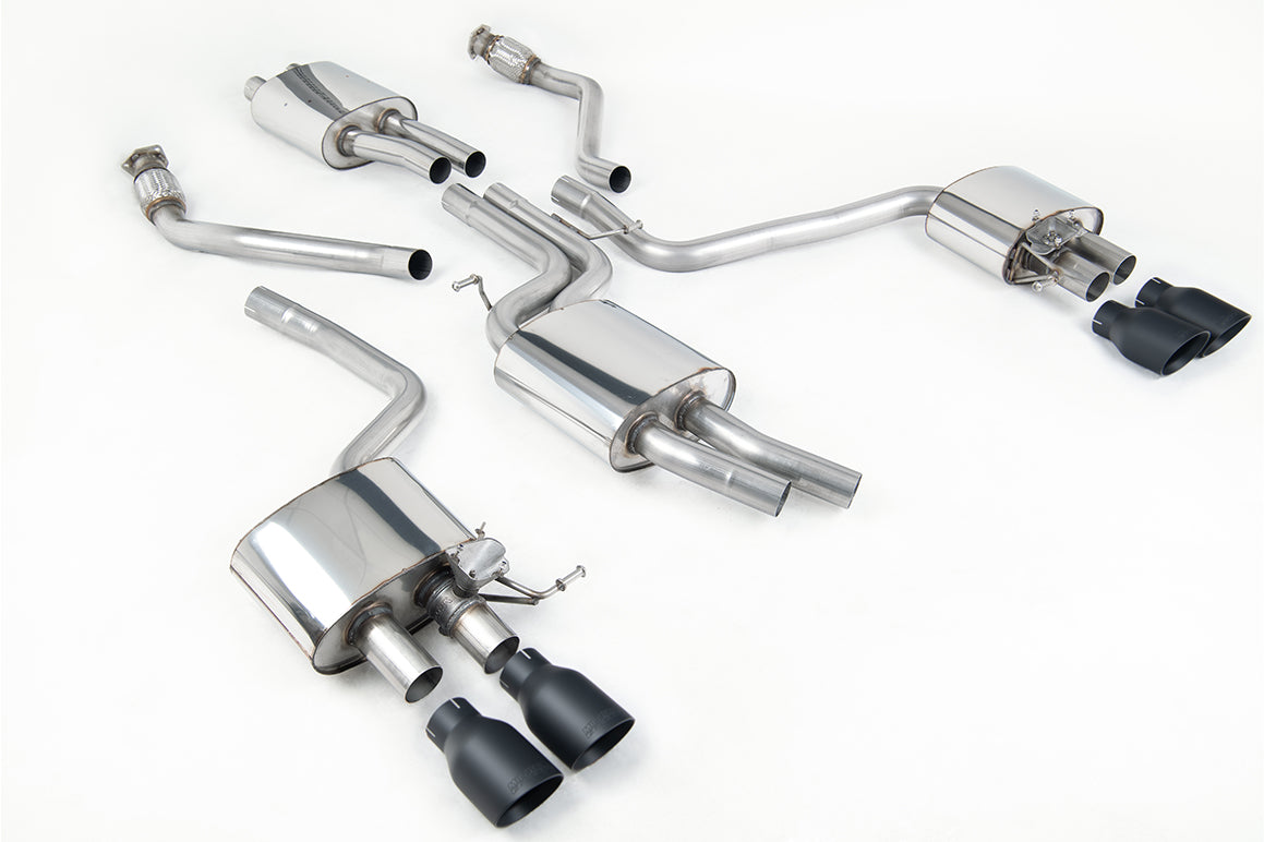 MillTek SSXAU505 Audi SQ5 Cat-Back Exhaust with Quad Cerakote Black Tips