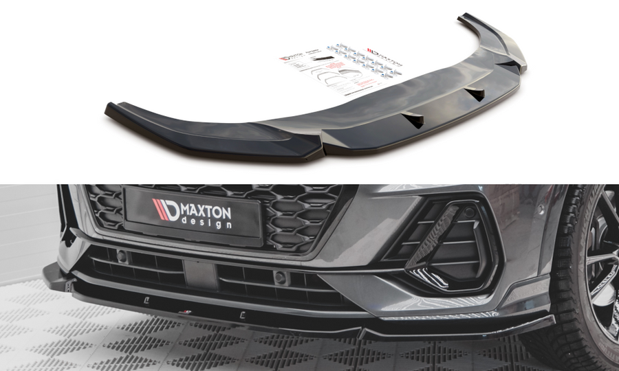 Maxton Design AU-Q3-2-SLINE-SB-FD1T Front Splitter V.1 Audi Q3 Sportback S-Line | ML Performance UK Car Parts