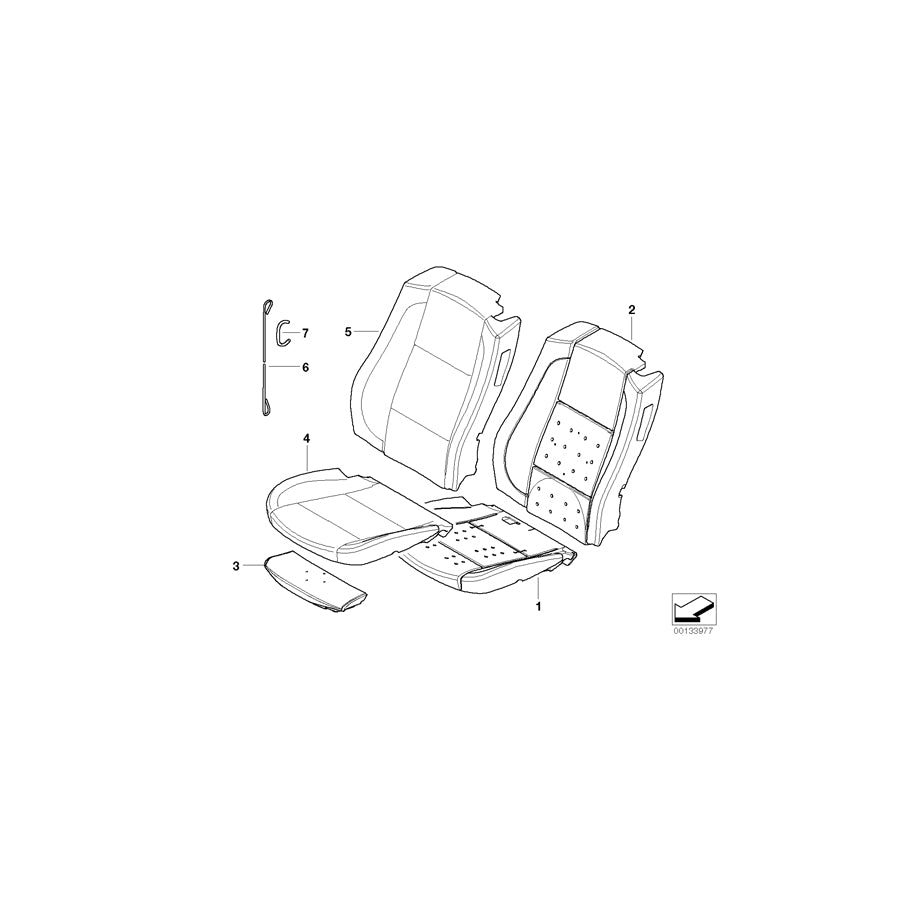 Genuine BMW 52107052434 E64 E64 Foam Pad Sports Seat, Right (Inc. 630i, 645Ci & M6) | ML Performance EU Car Parts