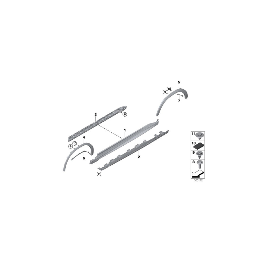 Genuine BMW 51778091649 G06 Left Lower Door Sill Cover M DARK SHADOW (Inc. X6 40iX, X6 30dX & X6 40i) | ML Performance EU Car Parts