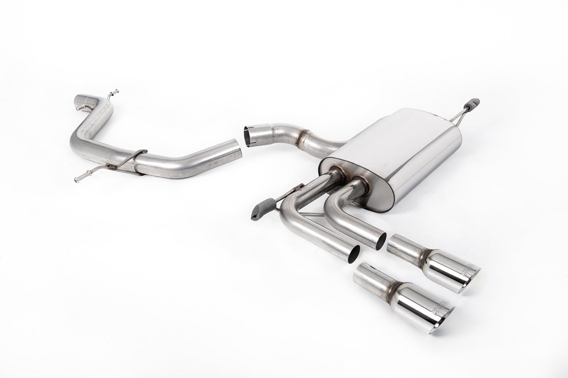 MillTek SSXAU636 Audi A3 Non-Resonated Cat-Back Exhaust with GT-80 Polished Tips