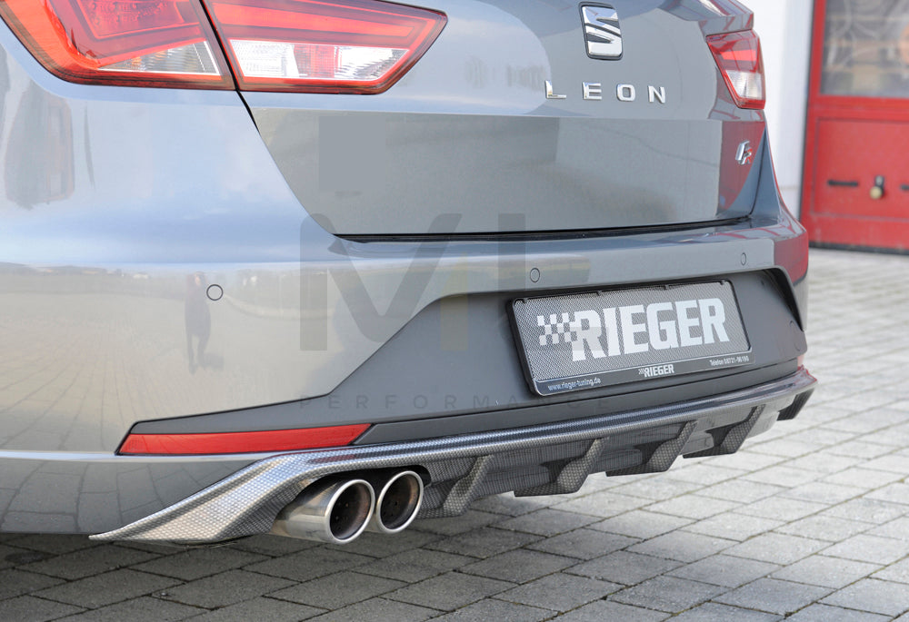 Rieger 00099284 SEAT 5F Leon FR Rear Diffuser 1 | ML Performance EU Car Parts