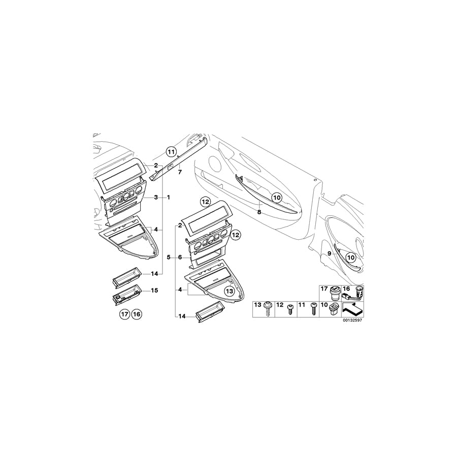 Genuine BMW 51418041748 E63 E64 Decorative Strip, Door Front Right CARBON (Inc.  & M6) | ML Performance EU Car Parts
