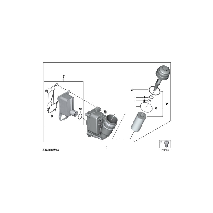 Genuine BMW 11427808440 F11 F10 E92 Oil Filter Cover (Inc. 535dX, 740dX & 330xd) | ML Performance EU Car Parts