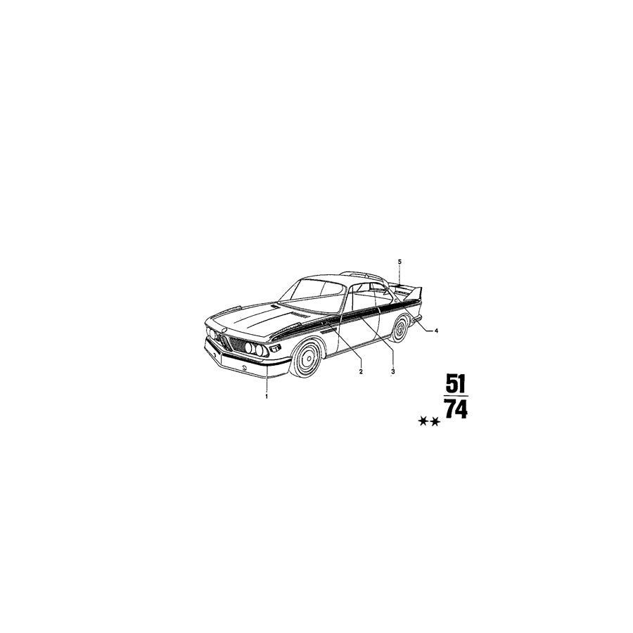 Genuine BMW 51141835159  Ornamental Strips MOTORSPORT (Inc.  & 3.0CSiL) | ML Performance EU Car Parts