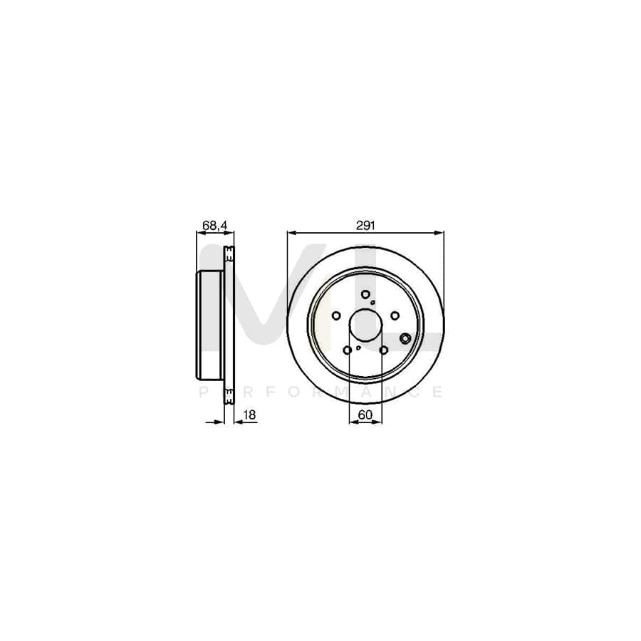 BOSCH 0 986 478 443 Brake Disc Internally Vented, Vented, Oiled | ML Performance Car Parts