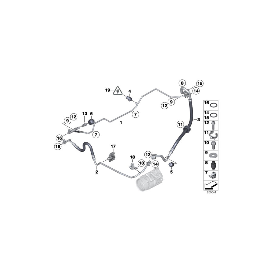 Genuine BMW 64509224837 E89 Suction Pipe Evaporator-Compressor (Inc. Z4 35i & Z4 35is) | ML Performance EU