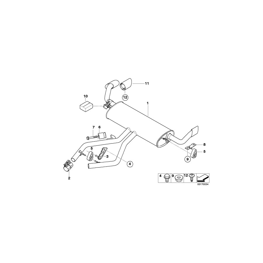 Genuine BMW 18307576340 E71 Rear Muffler (Inc. X6 35iX) | ML Performance EU