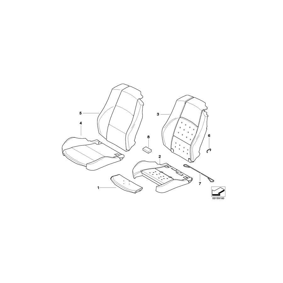 Genuine BMW 52106989825 E93 E93 Seat Cover Cloth Left ANTHRAZIT (Inc. 335i, 325d & 320d) | ML Performance EU Car Parts