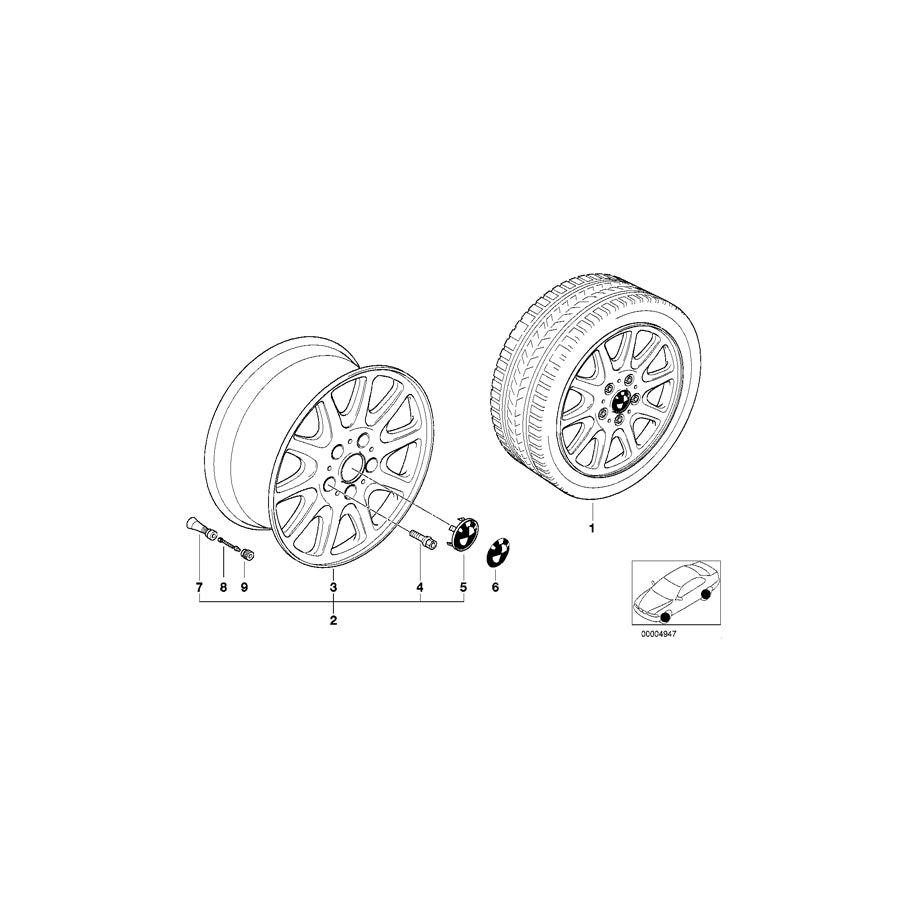 Genuine BMW 36111090224 E38 Alloy Rim Forged 8JX16 ET:23 (Inc. 740d, 730i & L7) | ML Performance EU Car Parts