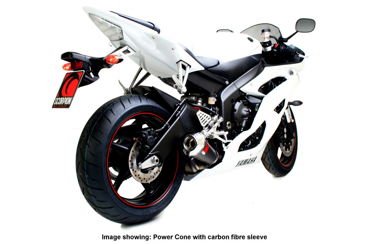 Scorpion EYA73SEO Yamaha YZF-R6 Power Cone Slip-On - Polished Stainless Steel Sleeve | ML Performance EU EU