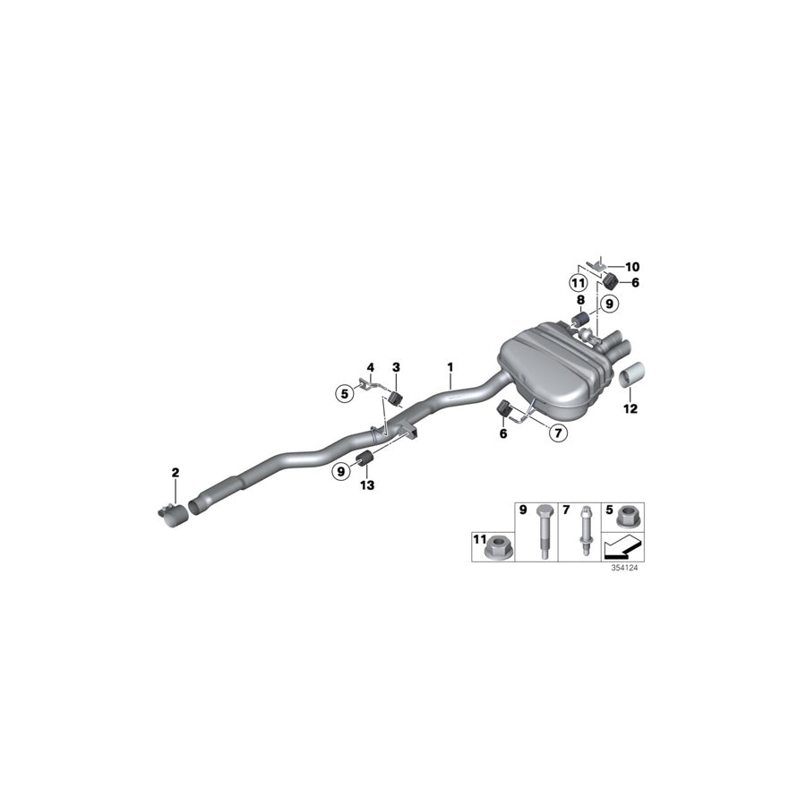 Genuine BMW 18307629933 F10 F11 Bracket, Resonator, Rear Left (Inc. 528iX, 528i & 520i) | ML Performance EU