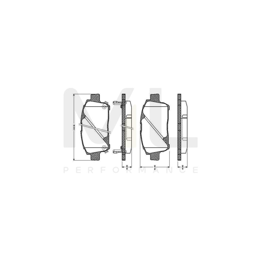 Bosch 0986Tb2367 Brake Pad Set Excl. Wear Warning Contact, With Accessories | ML Performance Car Parts