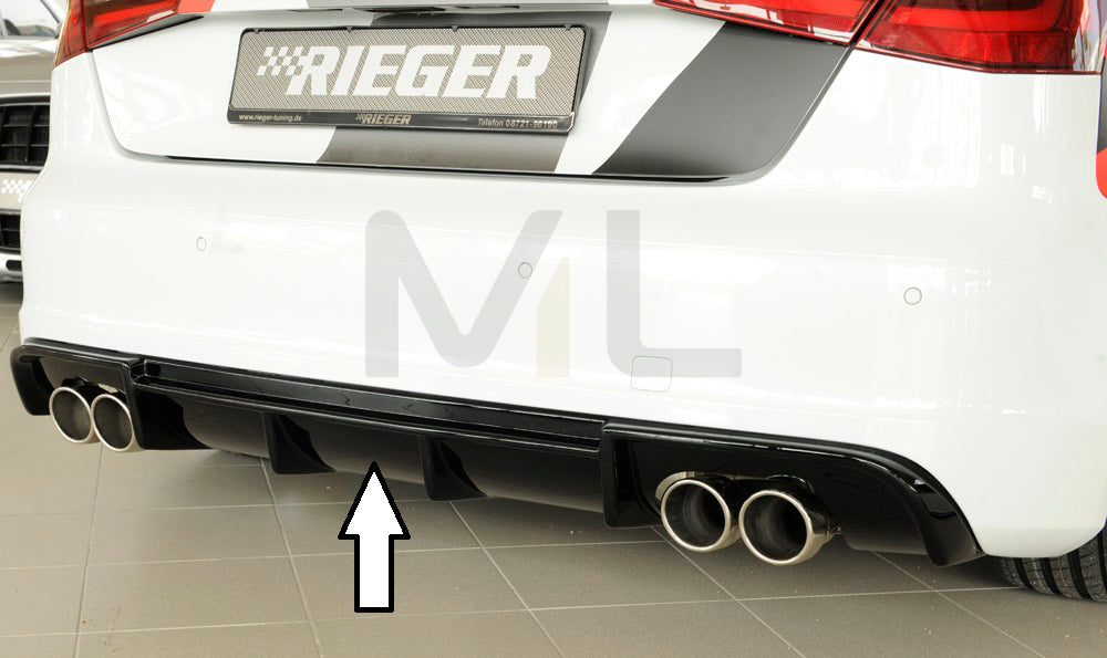 Rieger 00088142 Audi 8V A3 Rear Diffuser 1 | ML Performance EU Car Parts