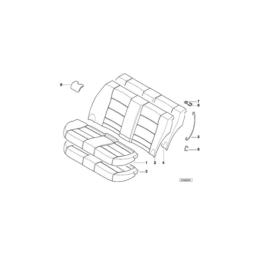 Genuine BMW 52208214962 E46 Seat Cover Cloth ANTHRAZIT (Inc. 316i, 330xd & 330i) | ML Performance EU Car Parts