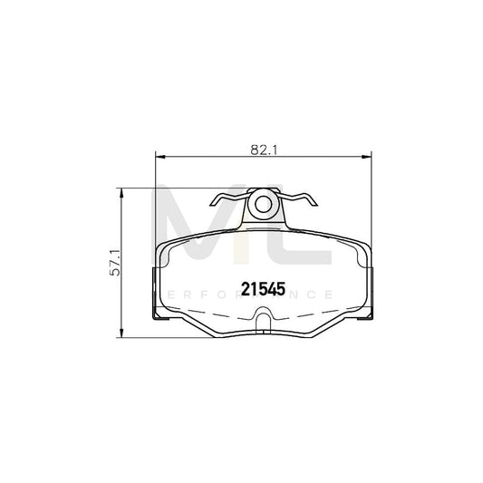 Hella 8DB 355 018-021 Brake Pad Set Not Prepared For Wear Indicator, With Brake Caliper Screws | ML Performance Car Parts