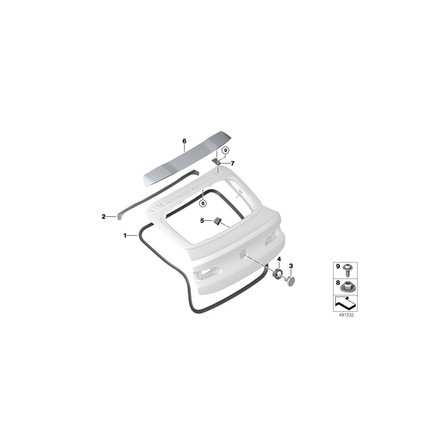 Genuine BMW 51628738201 G02 M Primed Rear Spoiler (Inc. X4 25dX, X4 M40iX & X4 M40dX) | ML Performance EU Car Parts