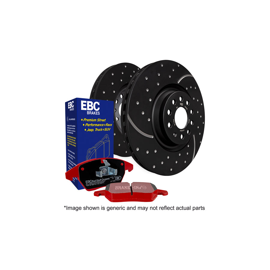 EBC PD12KR143 Mercedes-Benz W/CL/CLC203 C209 W210 Redstuff Rear Brake Pad & GD Disc Kit - ATE Caliper 1 | ML Performance UK Car Parts