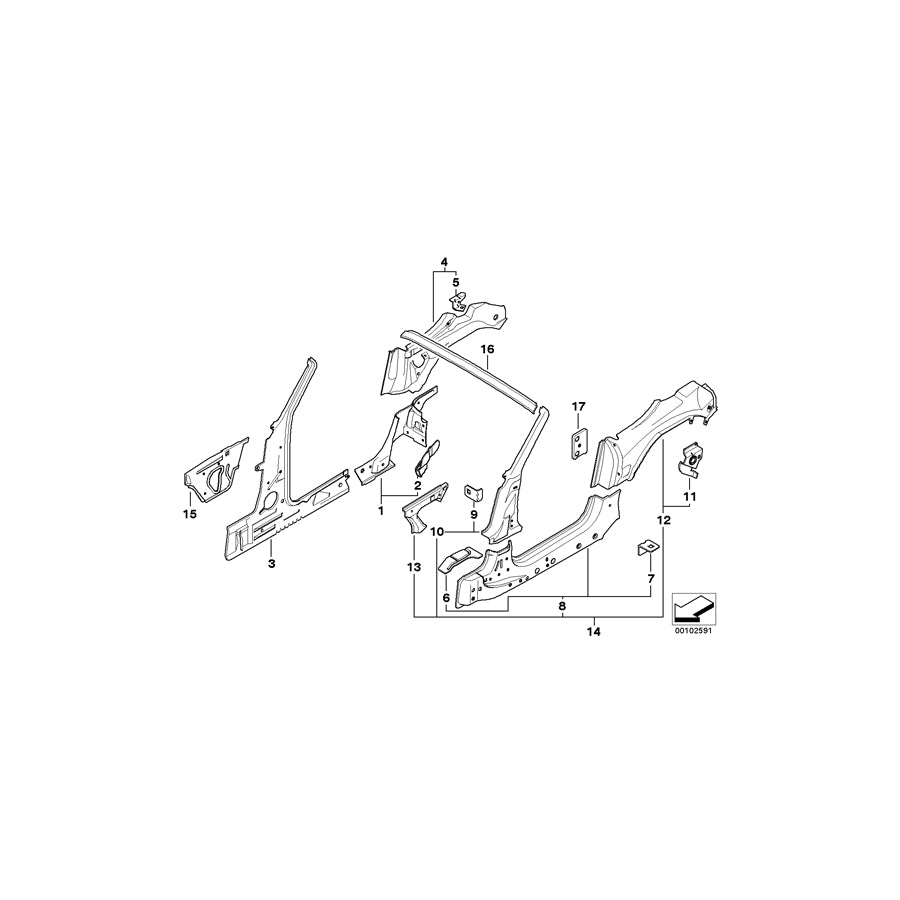 Genuine BMW 41217064619 E85 E86 Left Interior Column A (Inc. Z4 M3.2, Z4 3.0i & Z4 2.0i) | ML Performance EU Car Parts