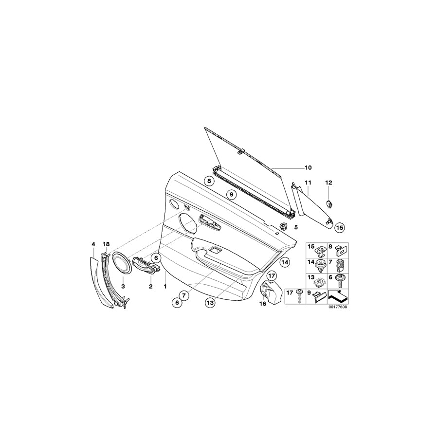 Genuine BMW 51429152509 E90 E91 Door Lining Cloth Rear Left ANTHRAZIT (Inc. M3, 330xd & 320si) | ML Performance EU Car Parts