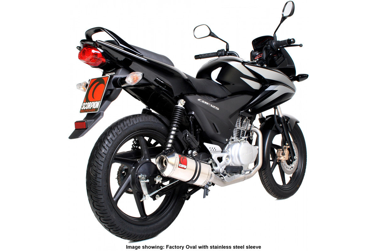 Scorpion EHA107CEO Honda CBF125  Factory Oval Full System - Carbon Fibre Sleeve | ML Performance EU EU