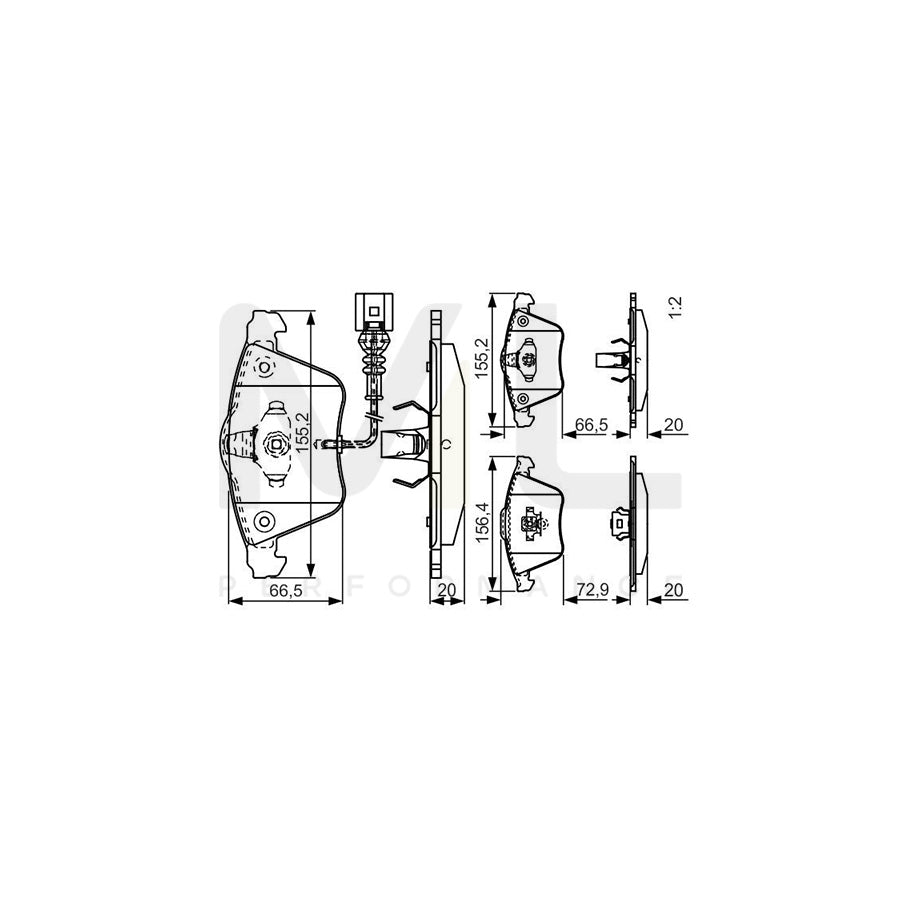 Bosch 0986Tb3196 Brake Pad Set With Integrated Wear Sensor | ML Performance Car Parts