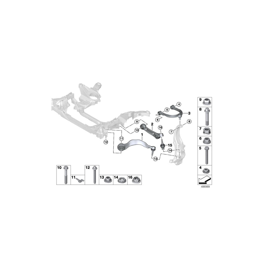 Genuine BMW 31106861165 G30 G31 Left Tension Strut With Rubber Mounting (Inc. 530iX, 540iX & 540dX) | ML Performance EU