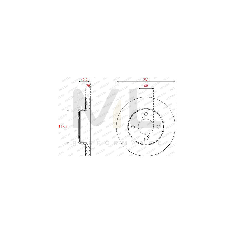 FERODO DDF2689C Brake Disc for SUZUKI Celerio (LF) Vented, Coated | ML Performance Car Parts