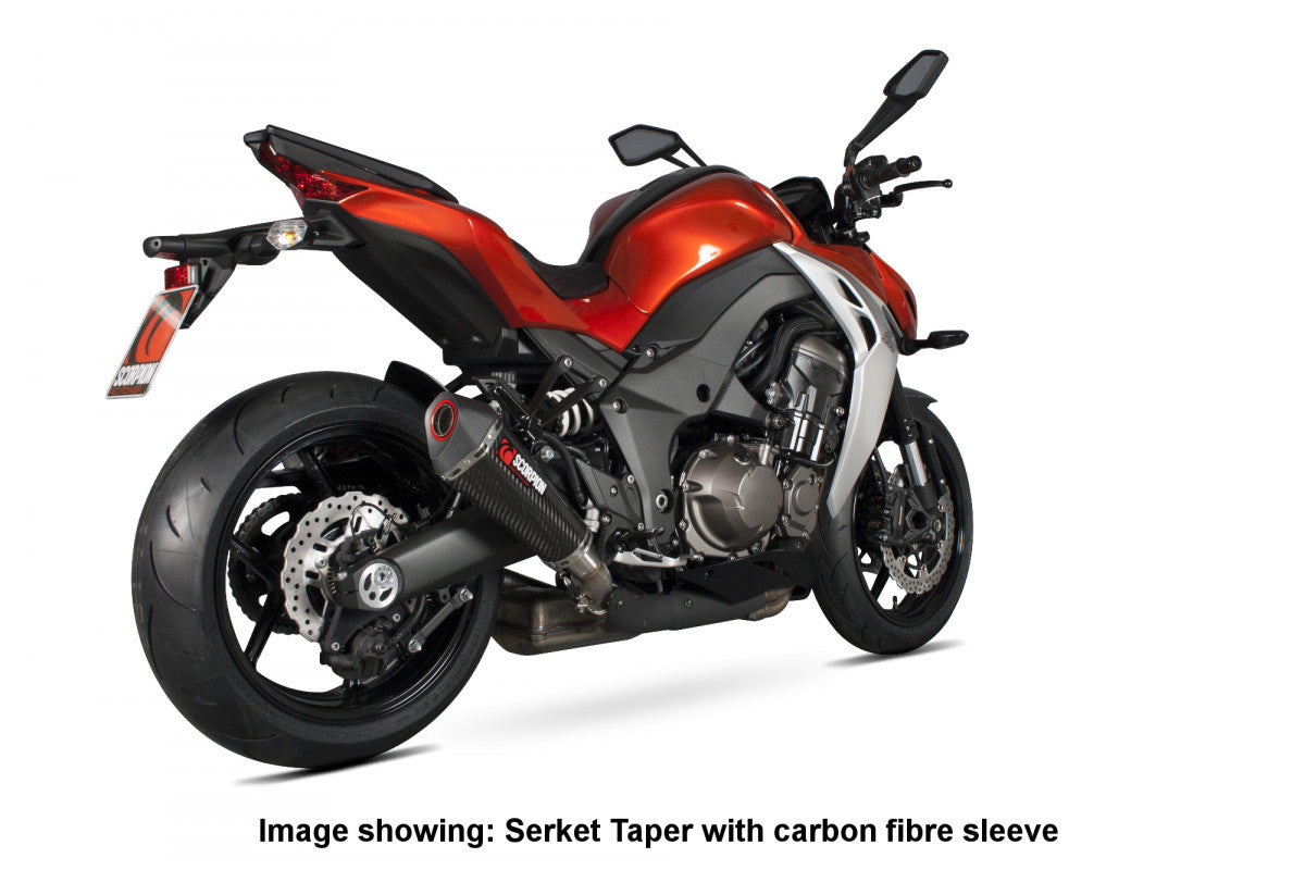 Scorpion RKA106SEO Kawasaki Z1000 Serket Taper Slip-On (Pair) - Brushed Stainless Steel Sleeve | ML Performance EU EU