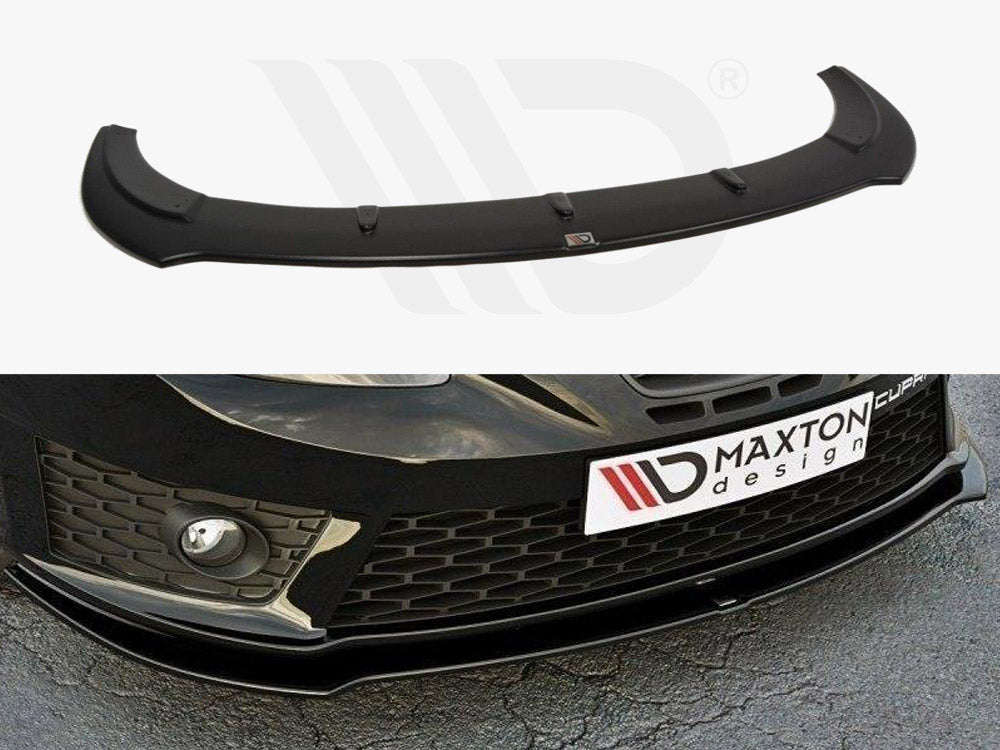 Maxton Design SE-LE-2F-FR-FD1T Front Splitter V.1 Seat Leon MK2 Cupra / Fr Facelift | ML Performance UK Car Parts