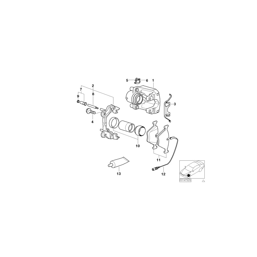 Genuine BMW 34116768432 E39 Calliper Carrier Right (Inc. 520d, 530d & 520i) | ML Performance EU Car Parts