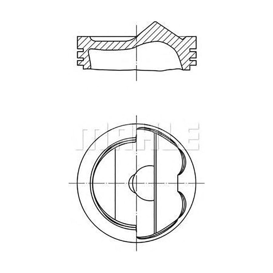 MAHLE ORIGINAL 028 PI 00125 000 Piston 84,51 mm, with piston ring carrier, without cooling duct | ML Performance Car Parts