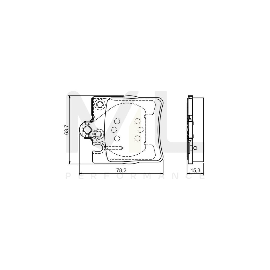 Bosch 0986495081 Brake Pad Set With Anti-Squeak Plate, With Mounting Manual BP1495 | ML Performance Car Parts