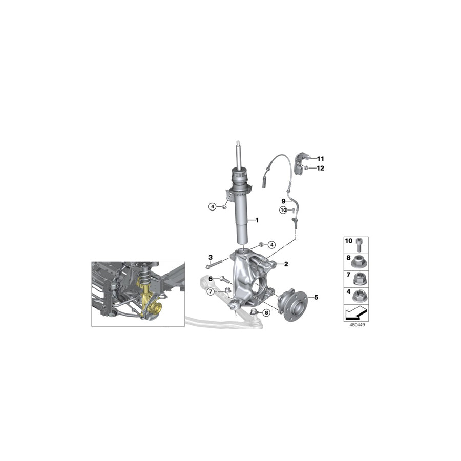 Genuine BMW 31316880097 I01 I01 Shock Absorber, Front Left BASIS (Inc. i3 120Ah Rex, i3 120Ah & i3 60Ah) | ML Performance EU