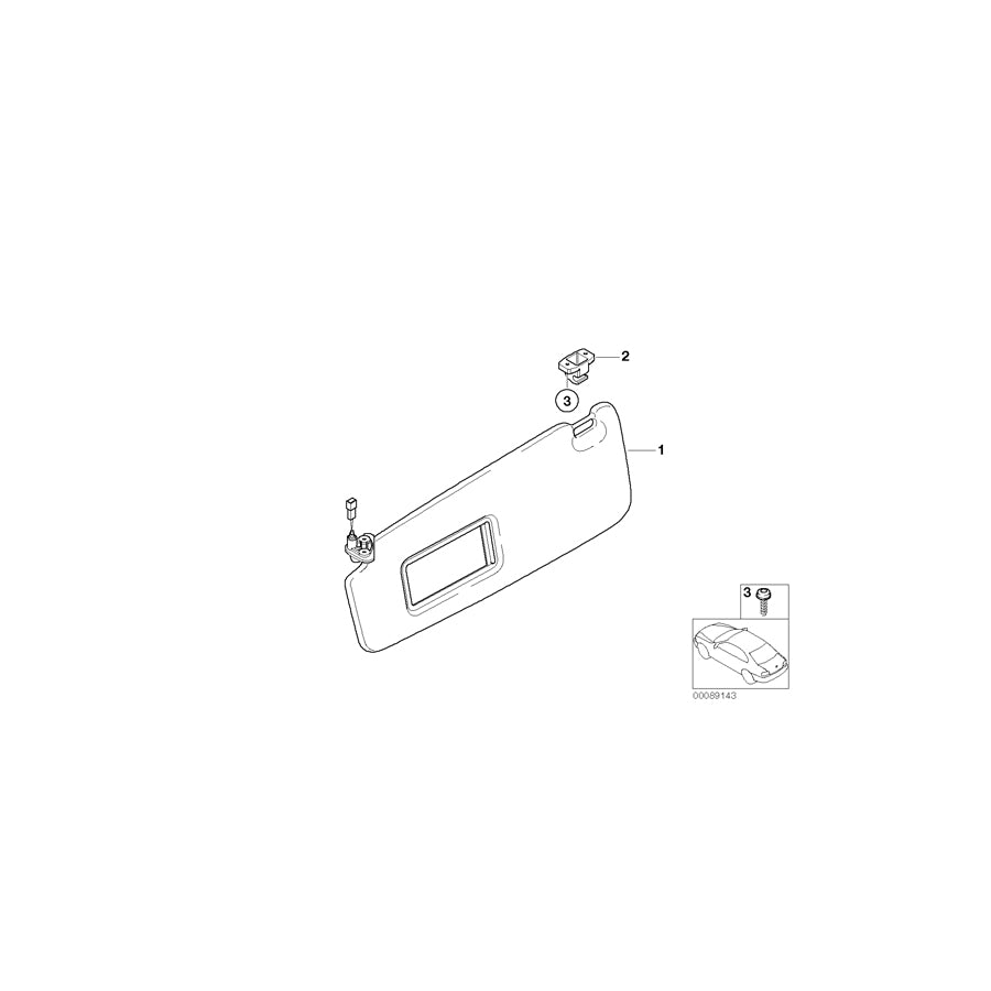 Genuine BMW 51169151526 E65 E66 Sun Visor Bracket STEINGRAU (Inc. 750i, 760i & 745Li) | ML Performance EU Car Parts