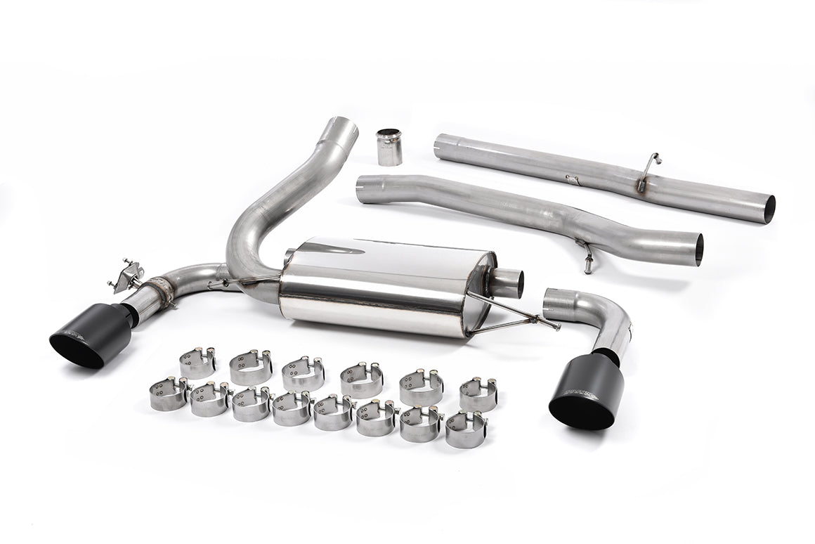 MillTek SSXFD184 Ford Focus Non-Resonated Cat-Back Exhaust with Cerakote GT-115 Trims