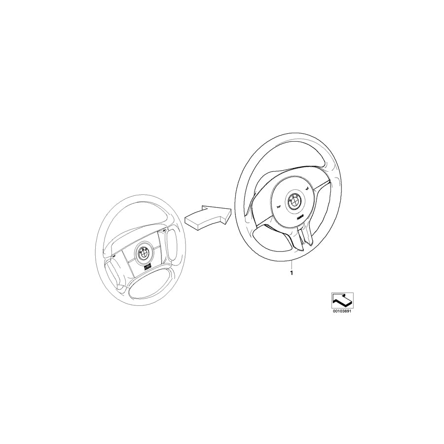 Genuine BMW 32306770420 E39 Airbag Sports Steering Wheel, Leather SCHWARZ (Inc. 540iP, 520d & 525d) | ML Performance EU