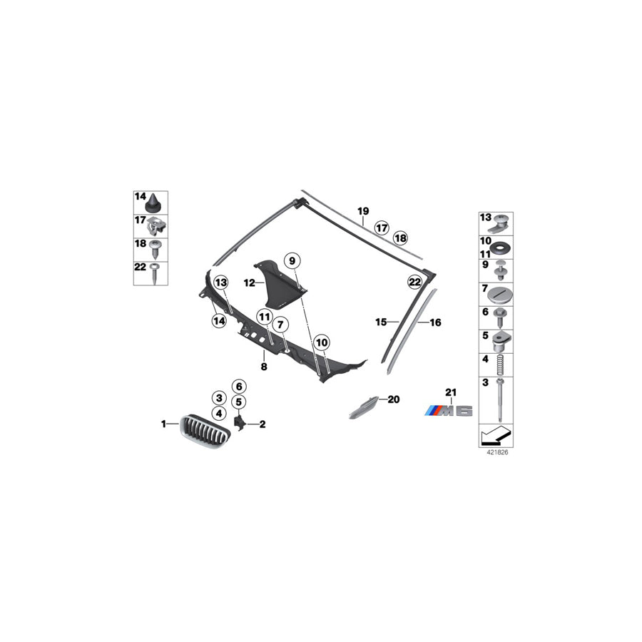 Genuine BMW 51767221305 F12 F13 Strip Upper Apron (Inc. 640iX, 650iX 4.4 & 650iX 4.0) | ML Performance EU